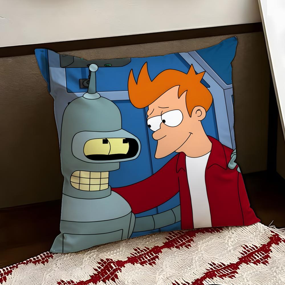Anime FFuturama Cushion Cover Reversible Soft Durable Pillow Cover Home Car MultiScene Use for Daily Comfort