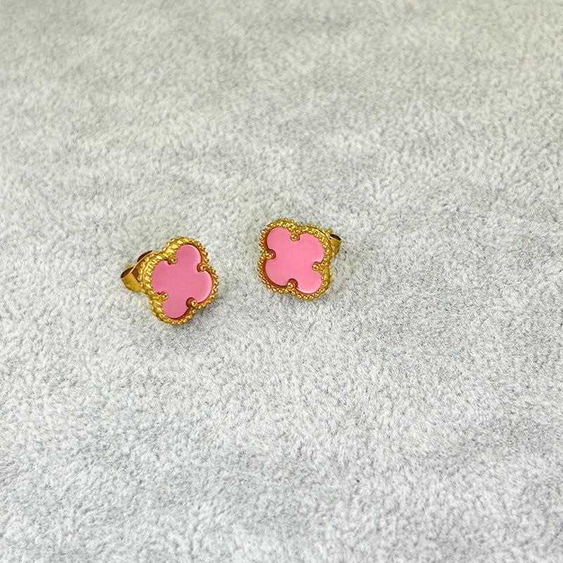 Премиальные серьги Feeling Clover из натуральной ракушки 13 мм, односторонние, простые, роскошные, модные серьги из титановой стали, без потери цвета, женские серьги