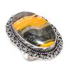 Natural Bumble Bee Jasper Gemstone 925 Sterling Silver Jewelry Ring Size 7 I6o49