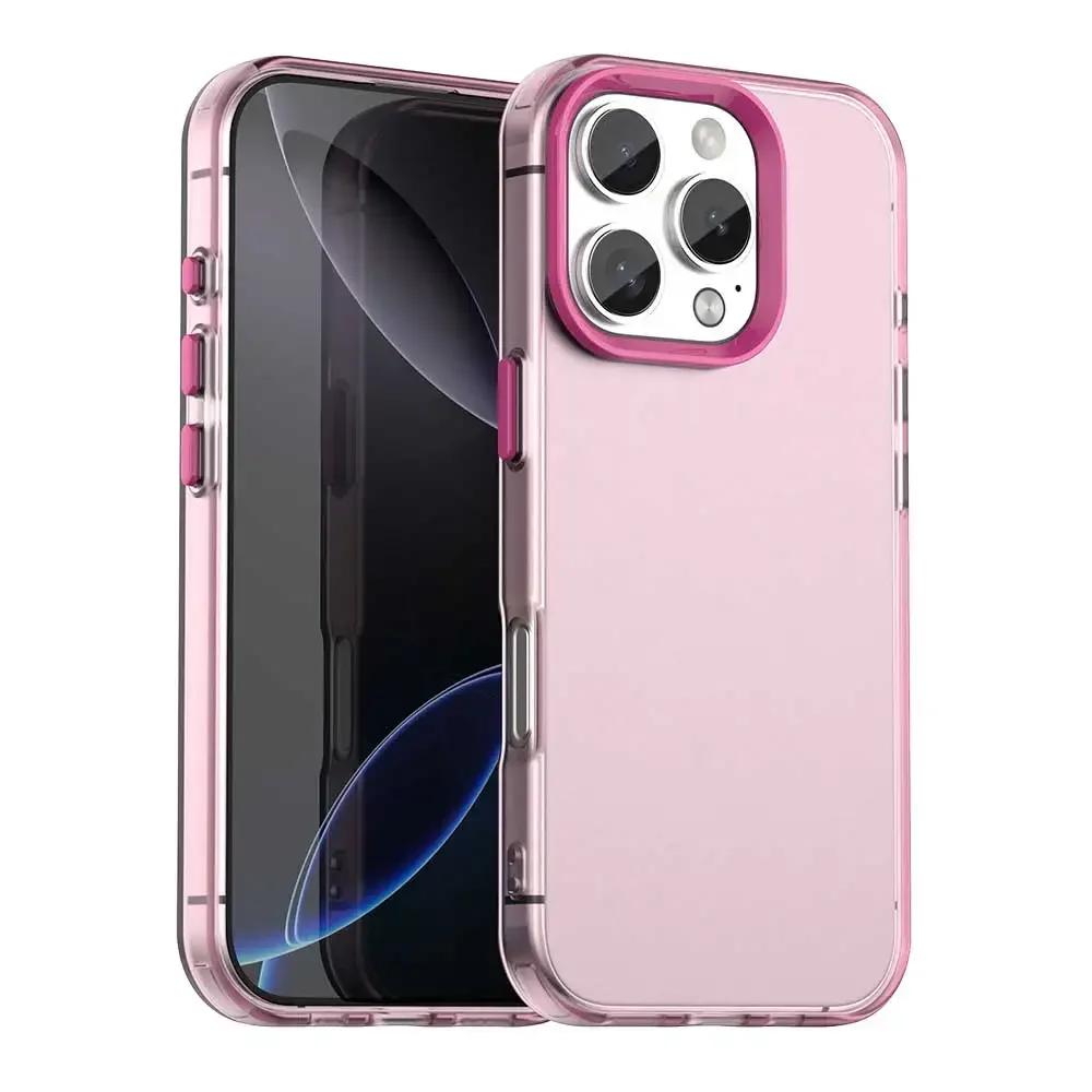 Матовый цветной прозрачный чехол-бампер для iPhone 17 16 14 13 12 11 15 Pro Max, матовый противоударный чехол для iPhone 17