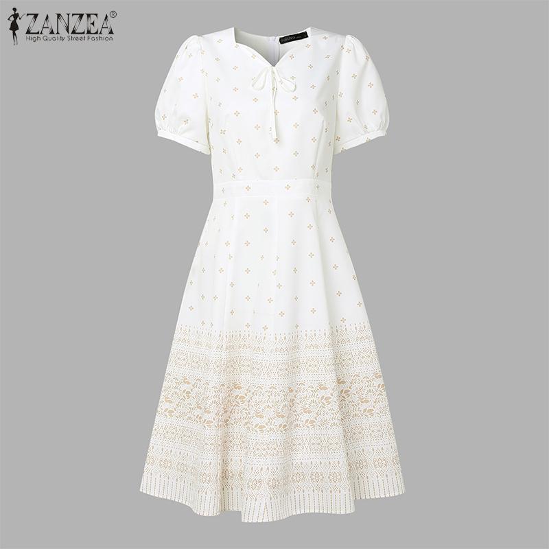 Sweetheart Neckline Casual Zanzea Women Summer Short Sleeve Print Dress