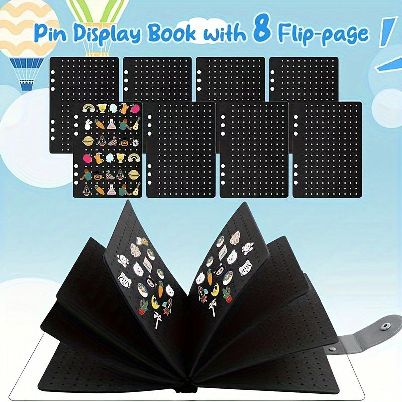 Portable Brooch Storage Book Pin Dust-proof Display Book Tray Metal Badge Collection Medal Organize Booklet