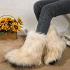 2024 Women's Winter Boots, Women's Fluffy Plush Warm Snow Boots, Luxury Shoes, Women's Fur Boots, 2024able Winter Shoes