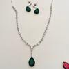 Silver Plated Diamond Round Necklace Set Diamond Necklace Set for Women