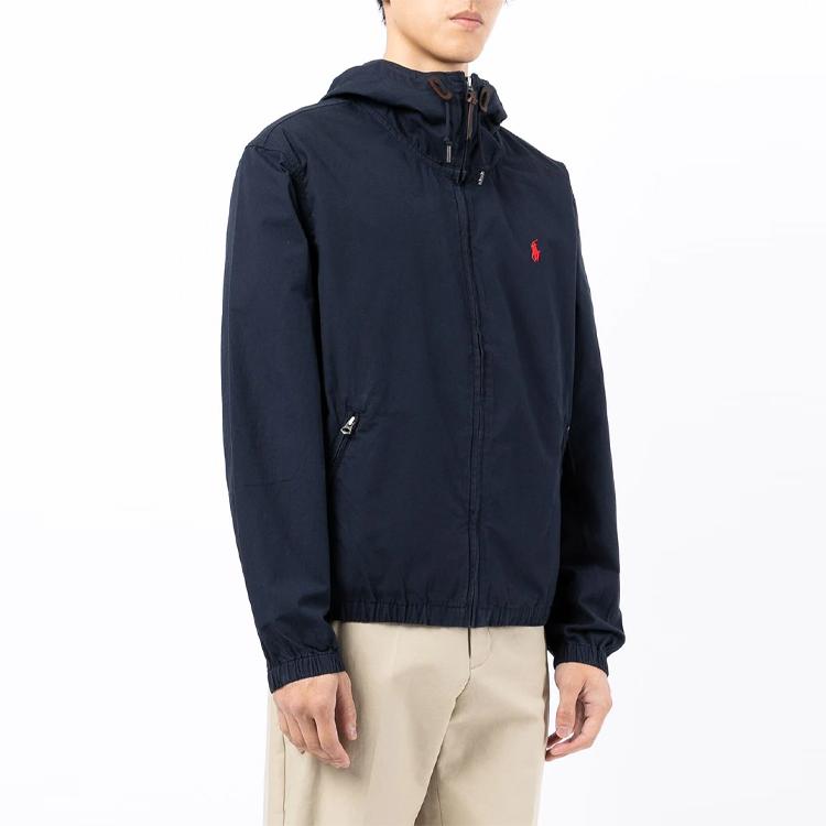 Polo Ralph Lauren FW21 Вышитый логотип Softshell Ткань Куртка с капюшоном Мужские куртки Синий 710832204-001