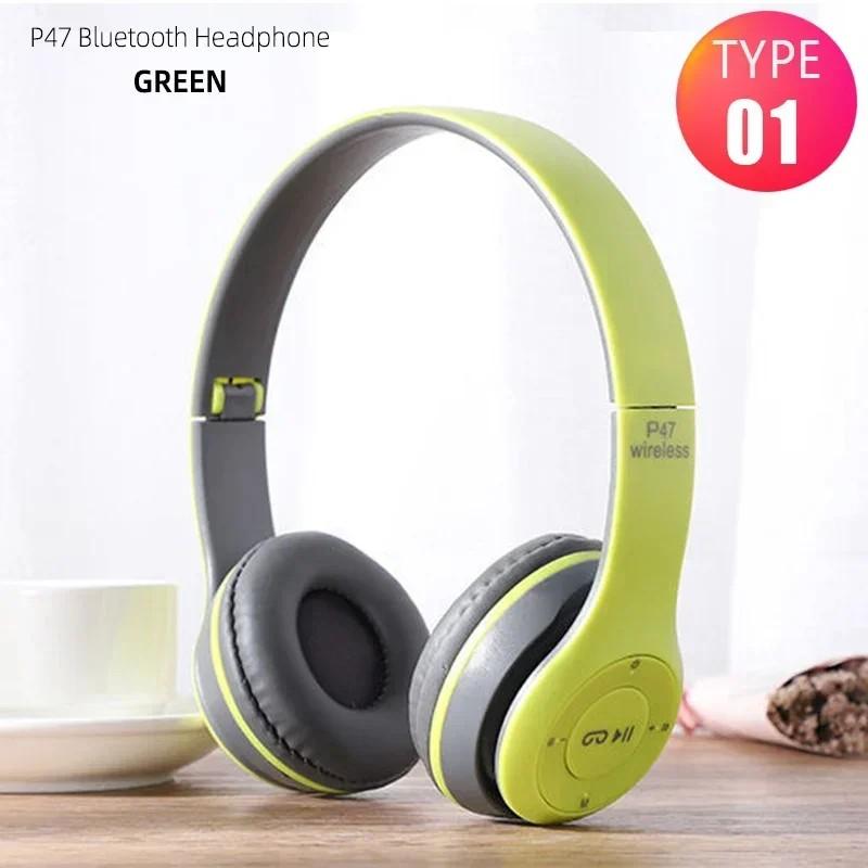 Обновленные беспроводные наушники P47 2025, Bluetooth 5.0, складные наушники HIFI Stereo Bass для музыки, игр, детские наушники для iPhone