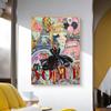 Modern Fashion Graffiti Street Pop Art Woman Frameless Poster Painting Canvas Print Wall Picture For Living Room Home Decoration