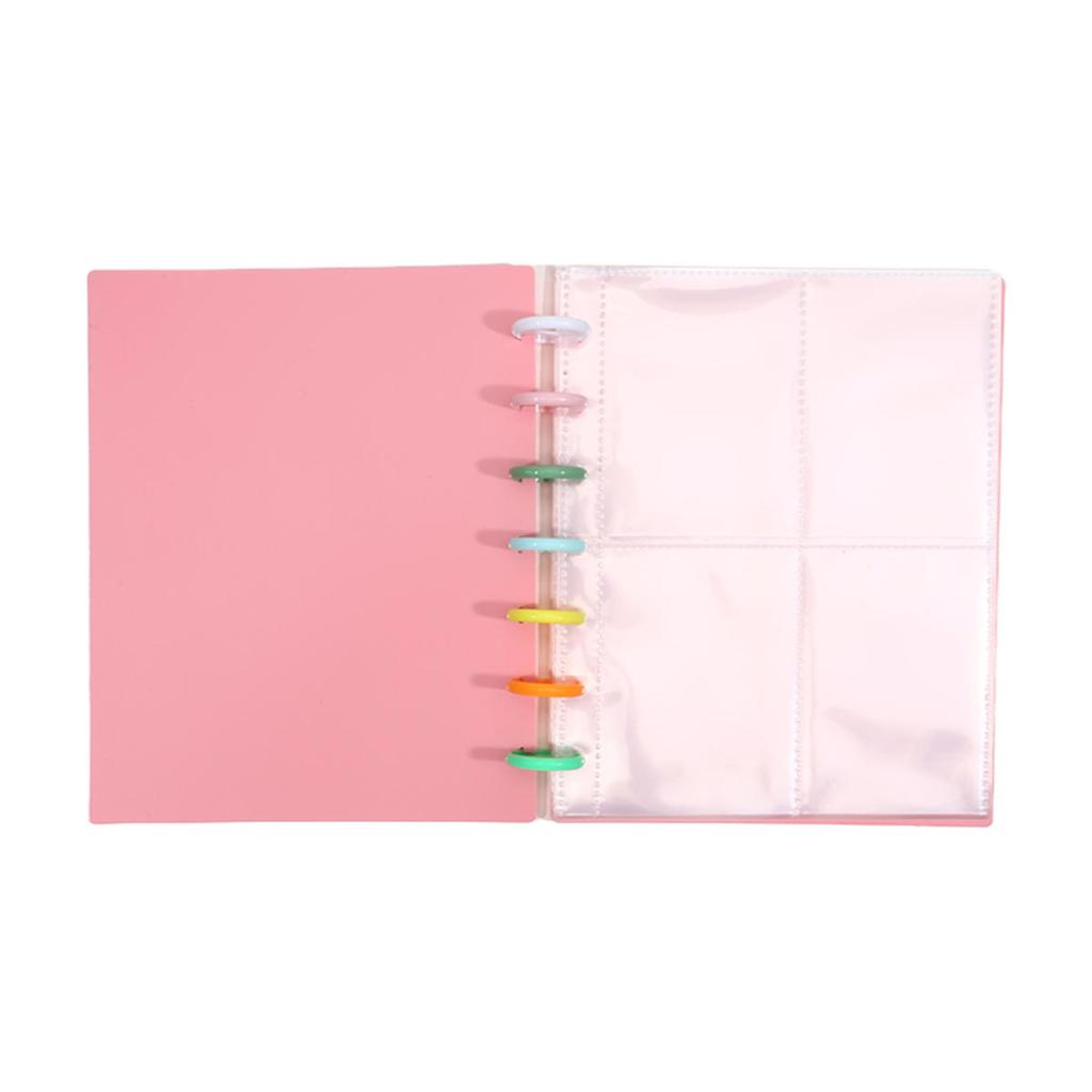 Mushroom Hole Card Collection Book Solid Colour Insert Loose-leaf Album 3 Inch Four-panel Photo Postcard Storage and Sorting