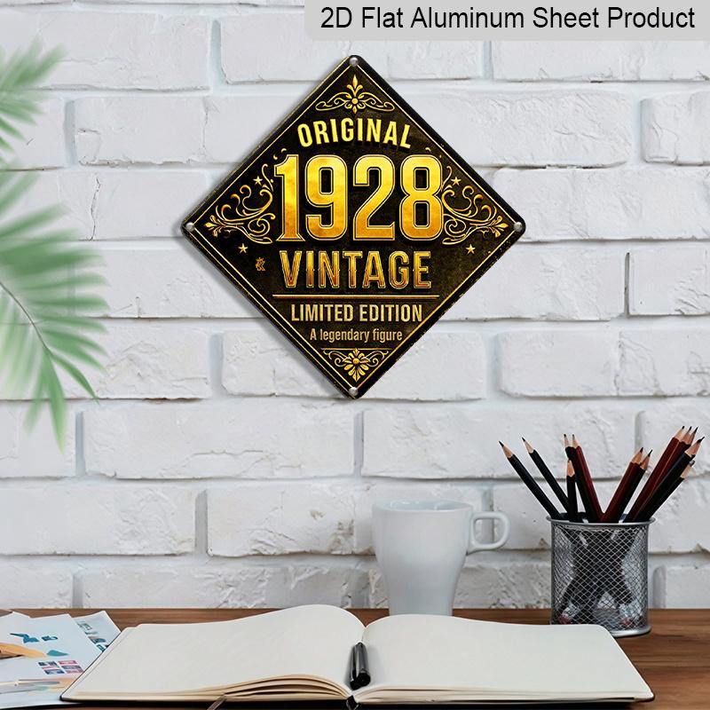 2D Flat, 1pc, 1928 Original Limited Edition Vintage Metal Aluminum Sign, Outdoor Plaque & Wall Decor, Vintage Wall Accent, Vintage Home Accent