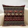 Red Bohemian Style Cushion Cover Natural Linen Organic Fabric Double-Sided Printing Breathable Perfect For Home Decor