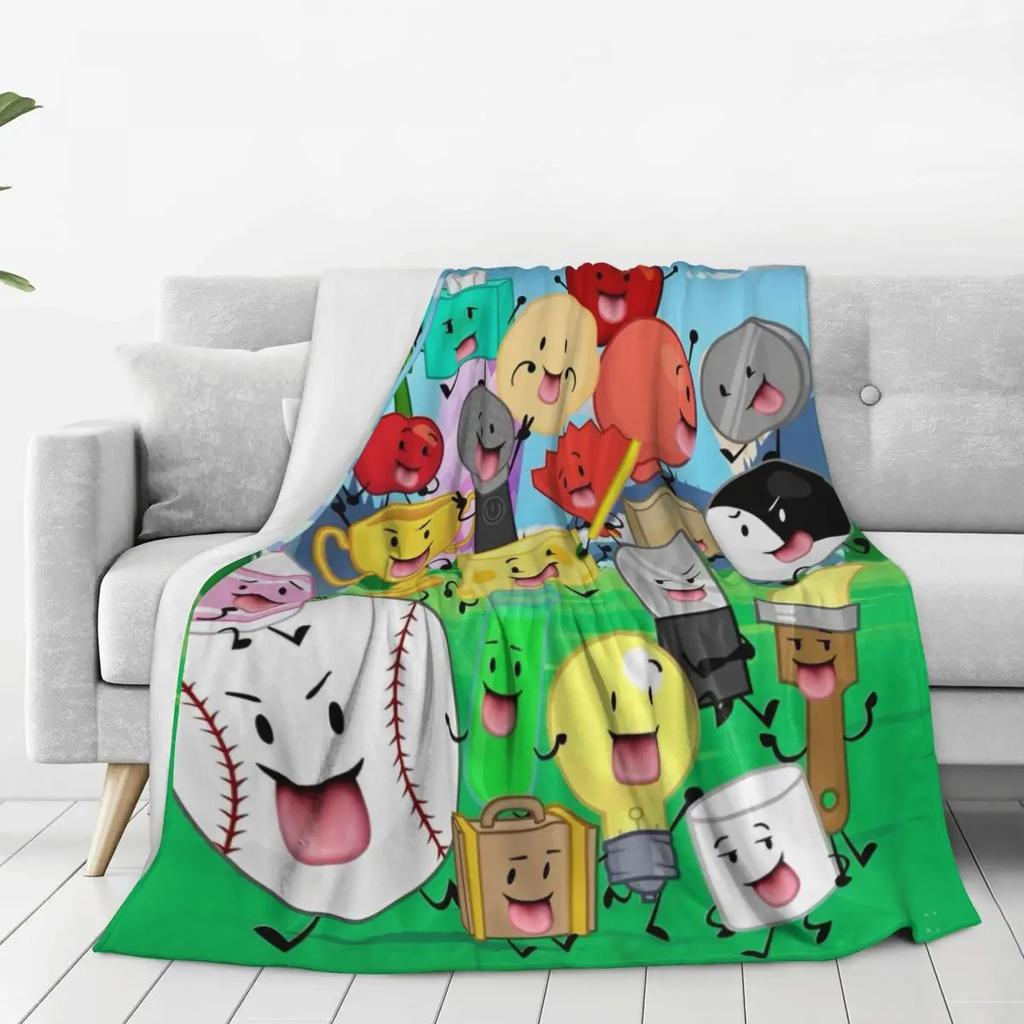 BFDI Inanimate Insanity Плед Теплый Мягкий Удобный Плюшевый Плед для Декора Дома Пикника Фланелевая Постельная Покрывало Покрывало на Кровать