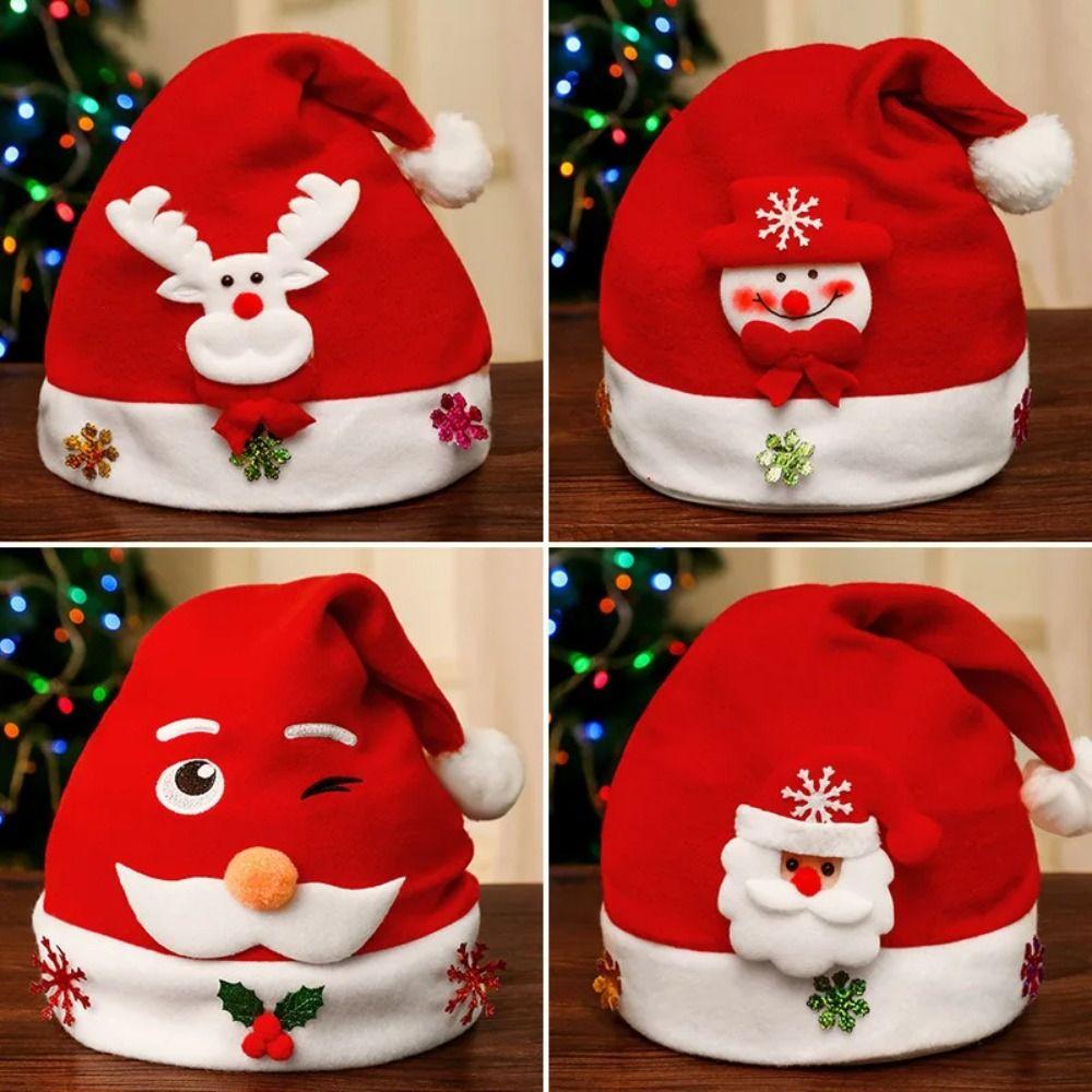 Santa Claus Kids Xmas Arts Hats Snowman Santa Snowman Hat DIY Christmas Hat Toy Xmas Gift