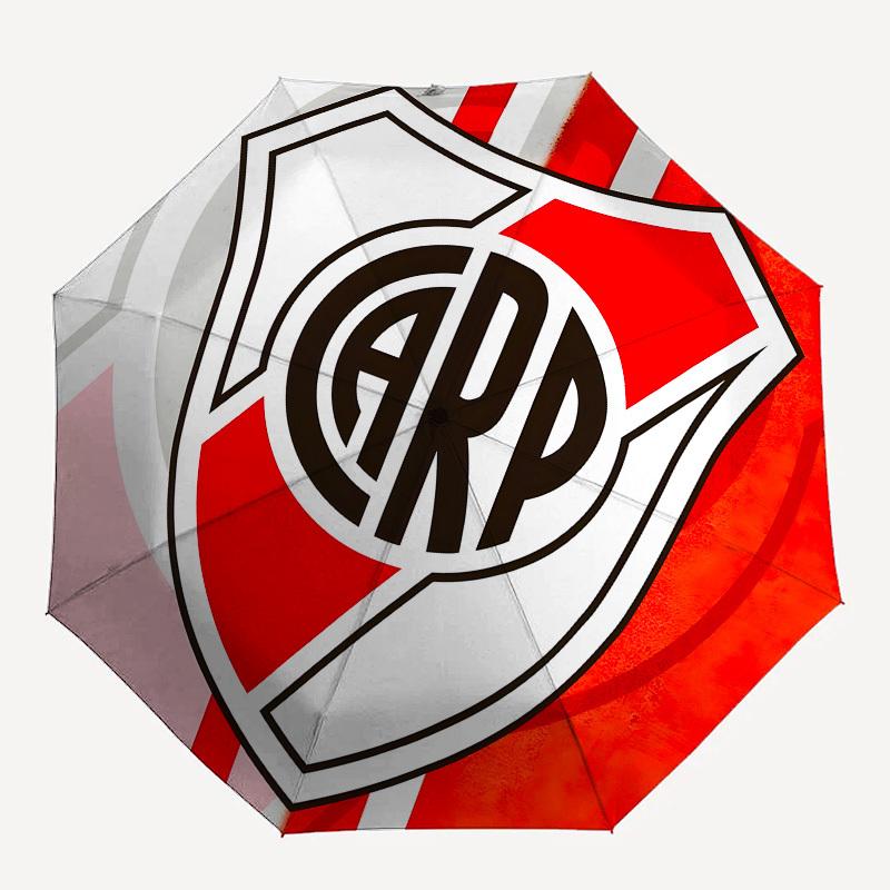 River Plate, Badge Automatic Opening and Closing, 8 rib Structure Portable Umbrella, Suitable for Men and Women in All Seasons Perfect Gift