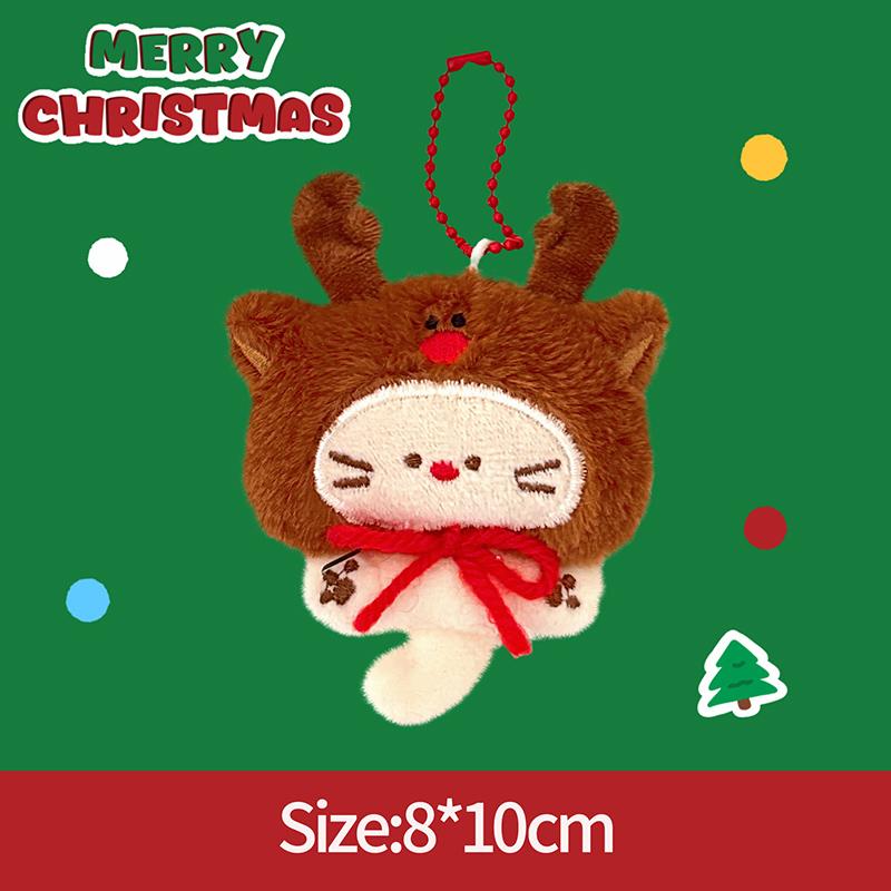 Christmas Decorations Christmas Keychains Handmade Crochet Santa Claus Elk Bag Pendant Keychains Accessories  New Year Gifts