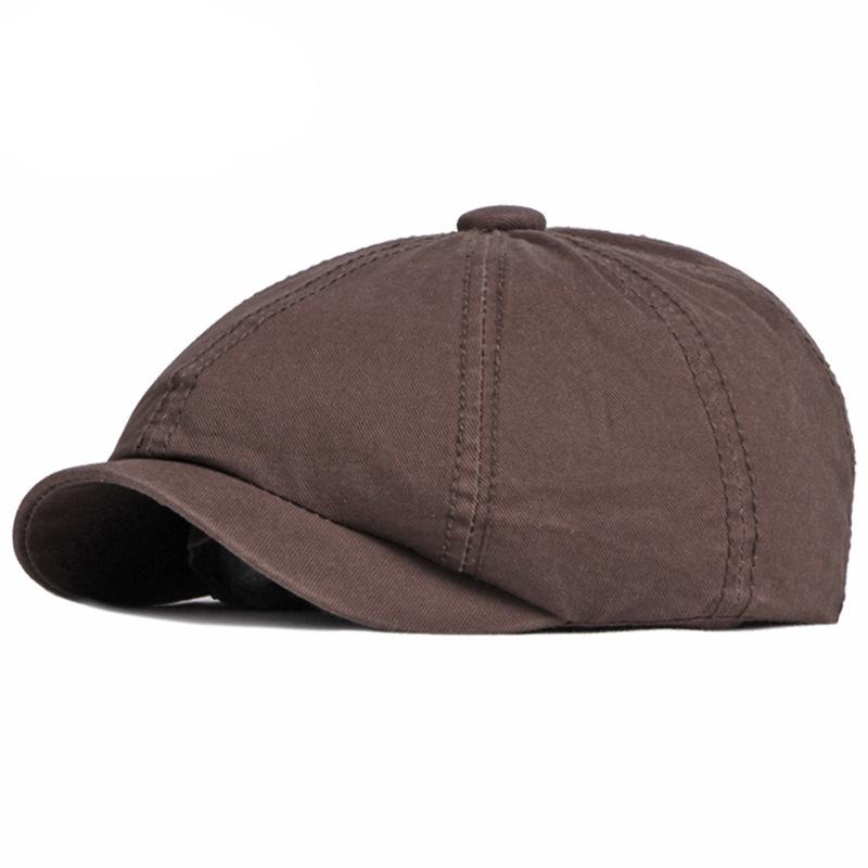 Унисекс винтажная хлопковая кепка-уточка: Весна, осень и зима Ретро однотонный берет