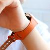 Тонкий кожаный ремешок для Apple Watch, совместимый со всеми моделями 7 6 5 4 3 2 1 SE (Мандарин)
