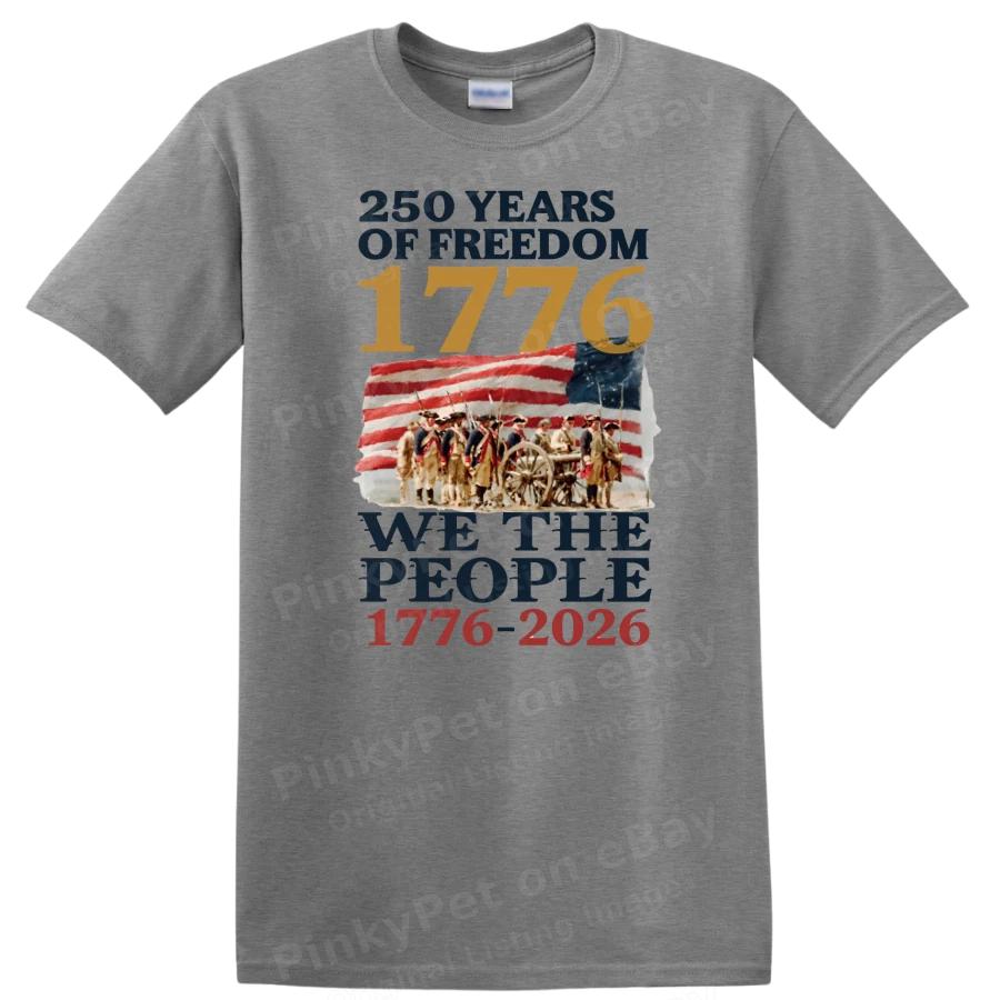 We The People 1776 T Shirt 250 Years Freedom American Vintage Patriot Flag Tee