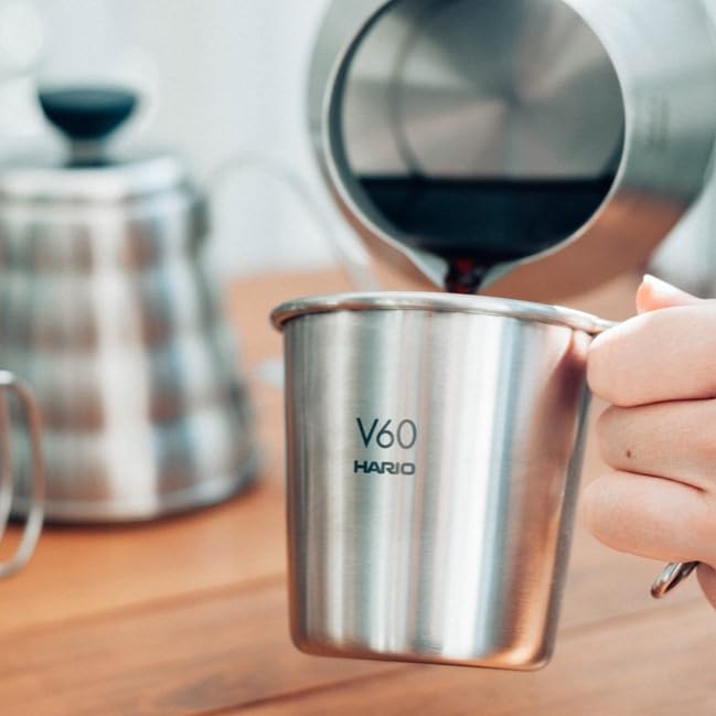 Кружка металлическая штабелируемая HARIO V60 300 мл серебристая O-VSM-30-HSV