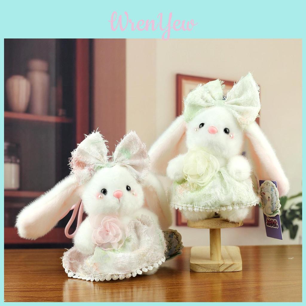 Flower Pattern Stuffed Bunny Doll With Pp Cotton For Home Decor