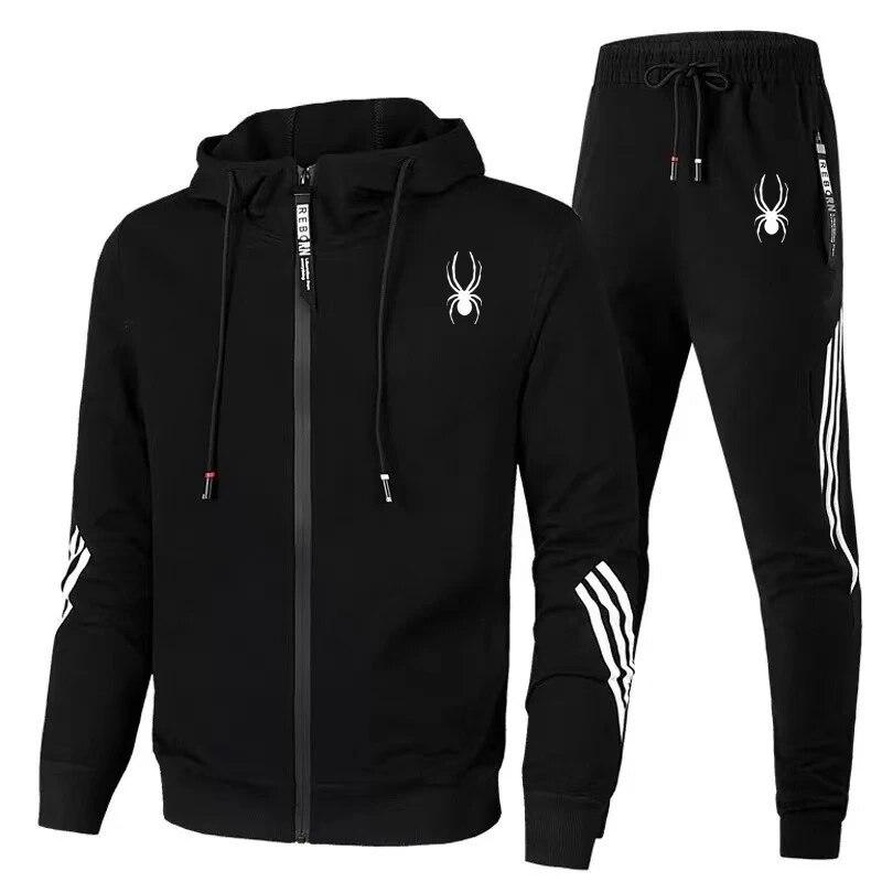 Fashion Mens Tracksuit Designer Hooded Sweatshirts+Jogger Pants High Quality Gym Outfits Casual Sports Zipper Hoodie Set