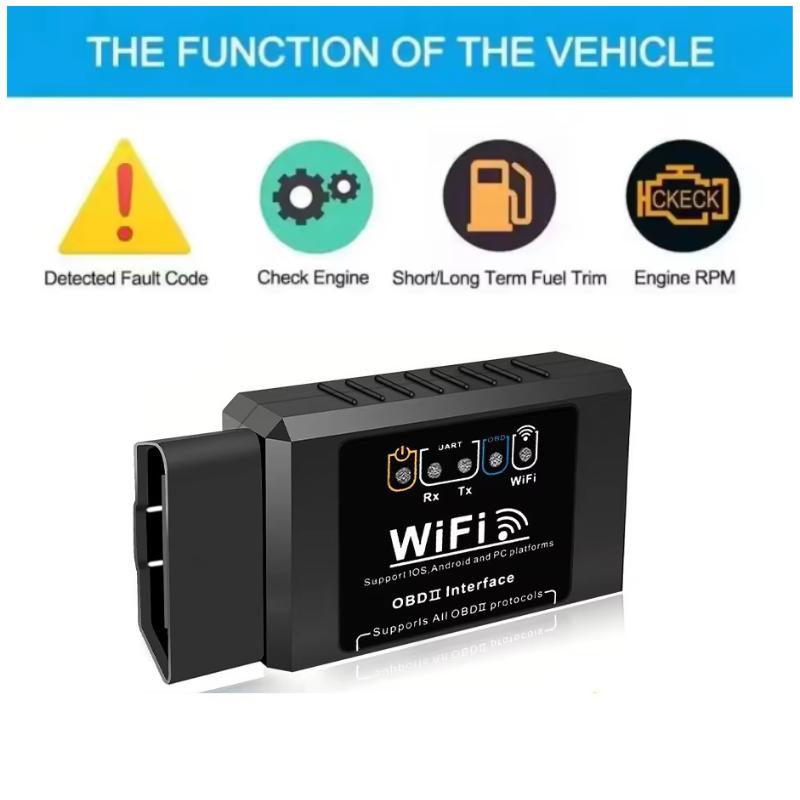 WiFi ELM327 OBD2 Сканер кодов V1.5 Инструменты для диагностики автомобиля Детектор неисправностей двигателя для Android/IOS/ПК 16-контактный разъем