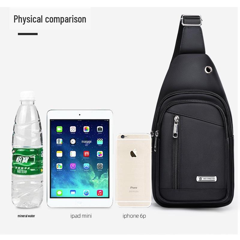 Men's Large Oxford Waterproof Chest Bag - Trendy Single Shoulder Crossbody for Outdoor Sports