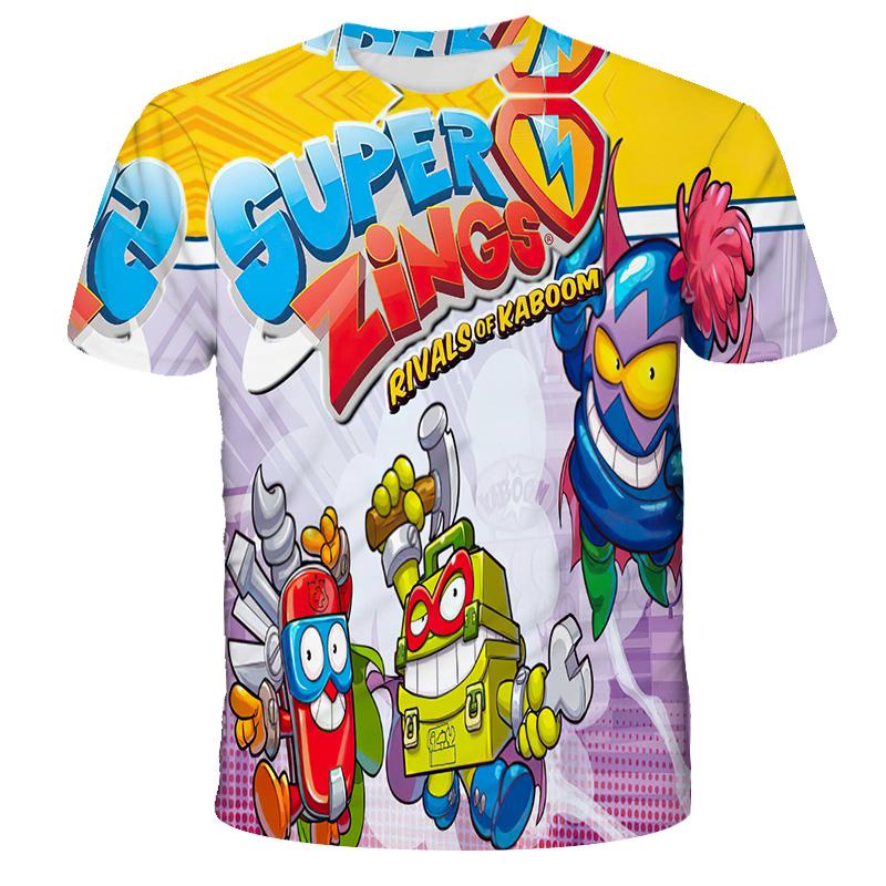 Футболка 3D Super Zings для детей, малышей, с изображением аниме-игр, уличная одежда, детская футболка с коротким рукавом, футболка Superzings, детские топы