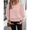 Loose Plus Size Round Neck Solid Color Nine Point Sleeves Women's Blouses & Shirts