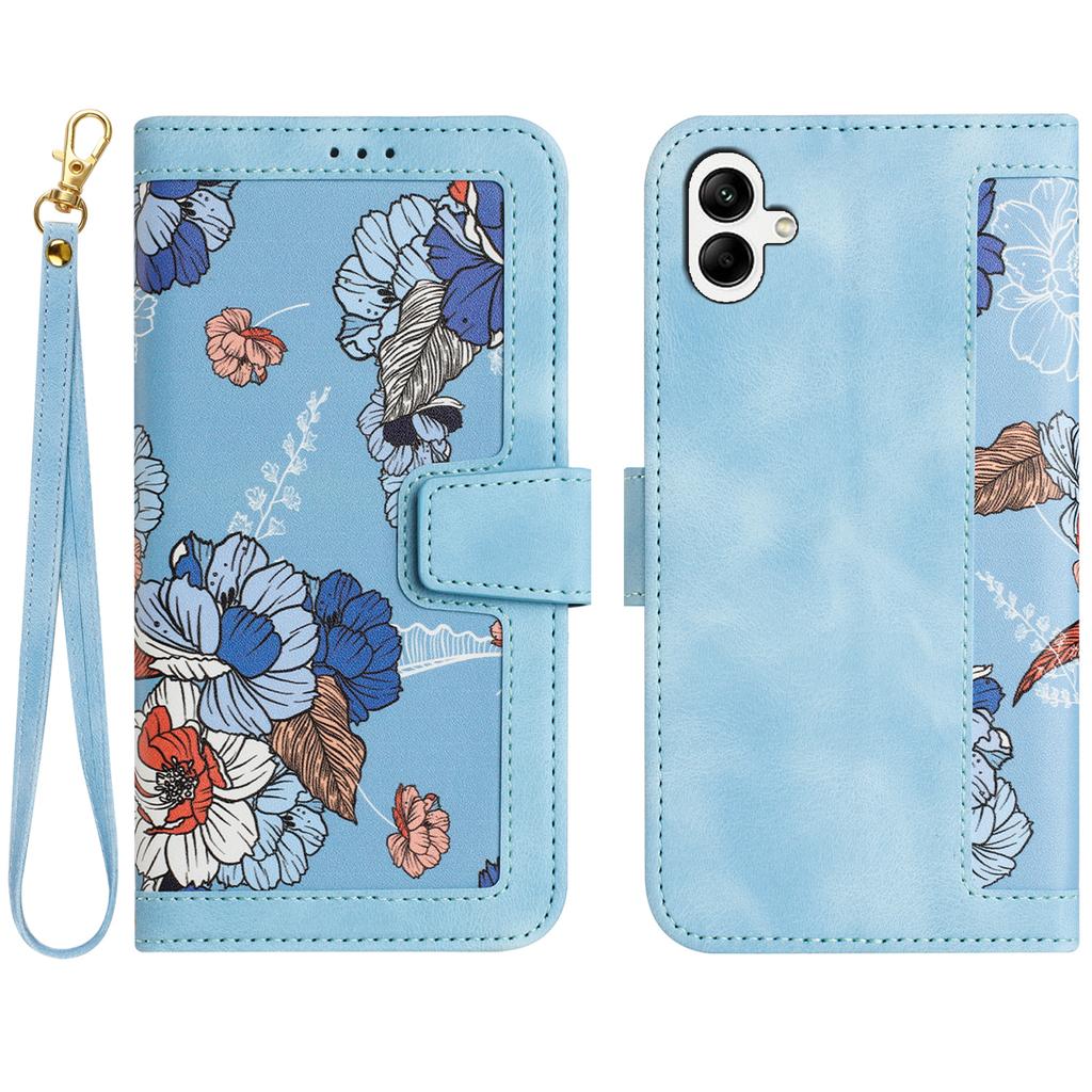 Чехол для Samsung Galaxy A25e из ПУ кожи с цветочным рисунком и отделениями для карт