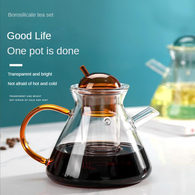 500 мл Nordic High Borosilicate цветная крышка для чайника стеклянный цветочный набор для заваривания чая термостойкий кофейник японский чайник
