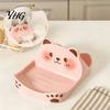Practical Cooking Helper Cute Bear Pot Lid Holder for Kitchen Countertop, Multipurpose ABS Compact Gadget Rack Plastic Spatula Spoon Rest, Easy Clean