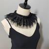 A0NF Vintage Lace Trim Neckpiece Adjustable Victorian Gothic Decorative Accessory Detachable Costume Collar for Party
