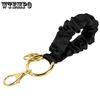 Women's Stretchy Wristlet Keychain Scrunchie Style Keychain with Rings Soft Durable Stylish Anti Loss Keychains