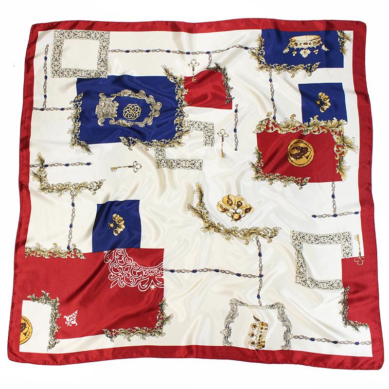 Высококачественные роскошные шелковые шарфы, повязка на голову, шарфы, шейный шарф для женщин, шелковый шарф с цепочкой, женская декоративная шаль