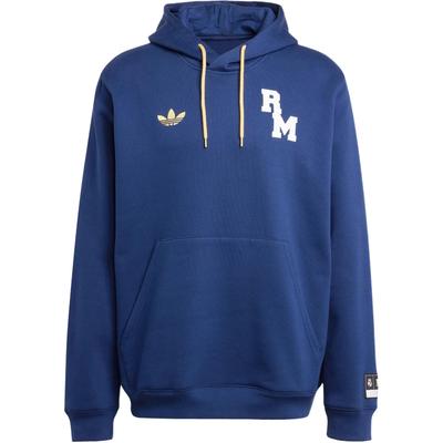 adidas Оригинальные мужские толстовки с капюшоном Vrct FW24 Real Madrid Logo Letter с теплой надписью, темно-синие JF2584