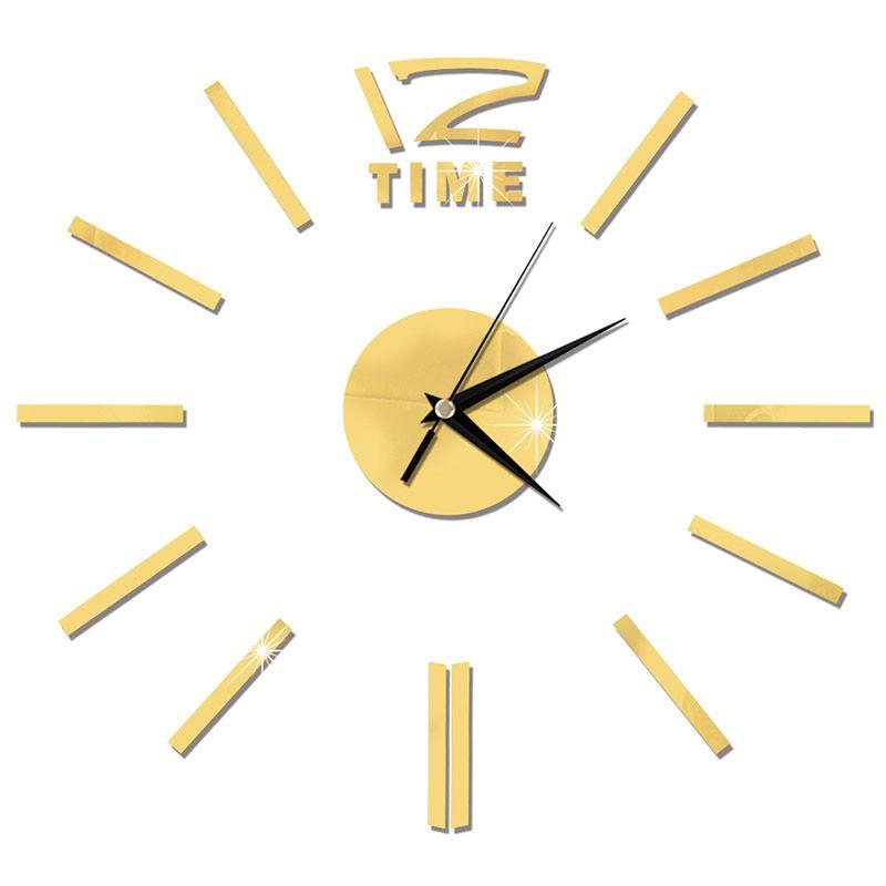 Eye-catching 3d Mirror Luxury Modern Diy Large Wall Clock Surface Sticker For Trendy Homes