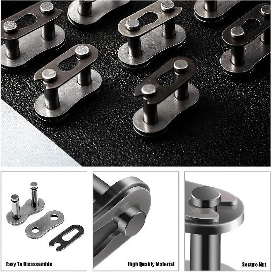 Pack-10#420 Chain Master Link Roller, Steel Alloy Heavy Duty Roller Chain Connector Links, Auto Parts for Dirt Bike Quad Buggy Mini Bike Pit ATV