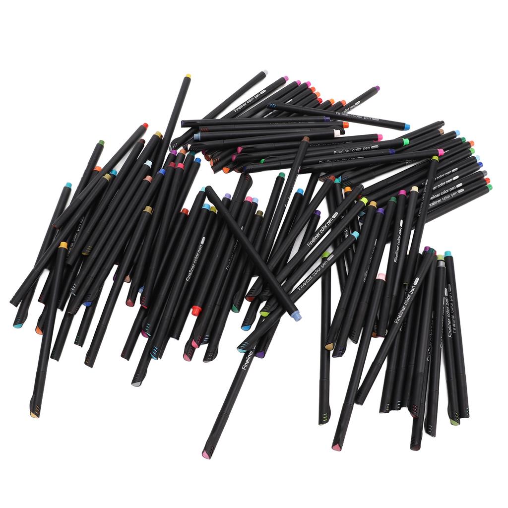 100pcs Fine Tip Pens Water Soluble Pigments Glossy Writing Vivid Bright Color DIY Making Fineliner