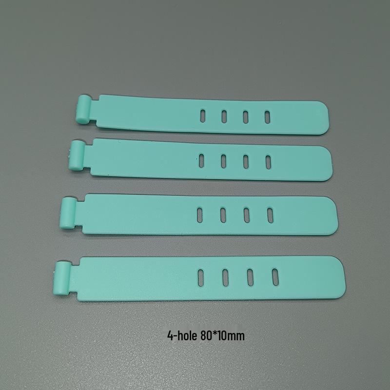 Multicolor TPR Silicone Zip Ties: Elastic Self-Locking, Reusable Cable Organizers & Keychain Pendants.