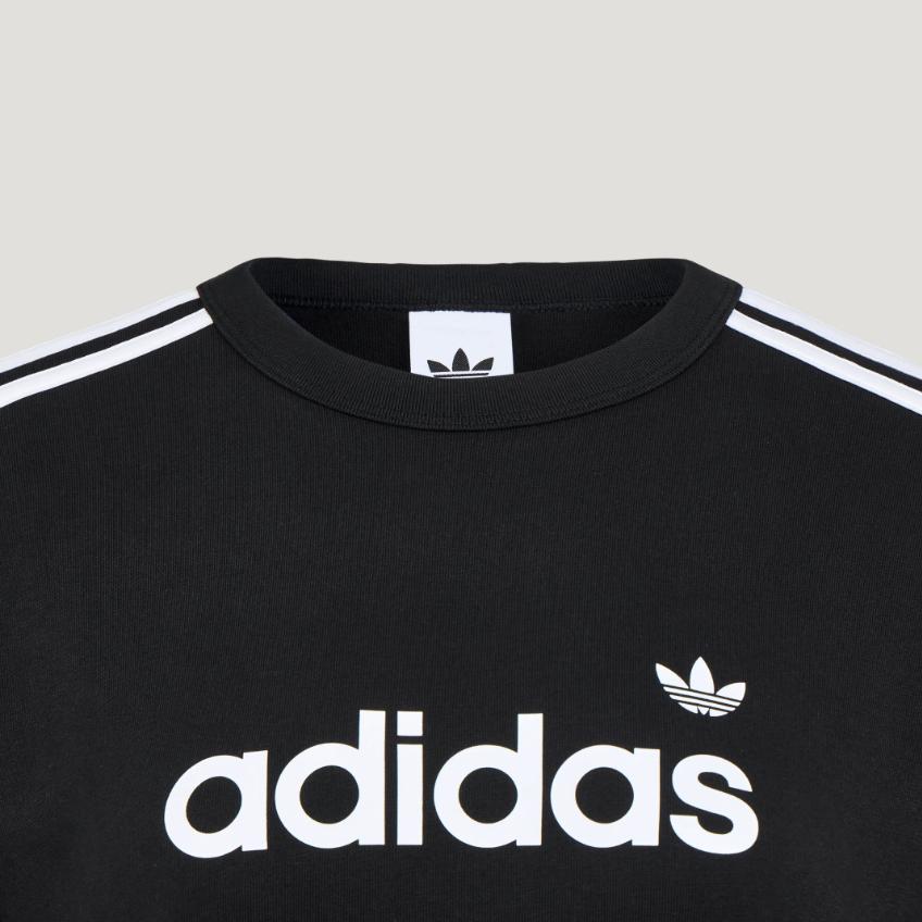adidas Оригинальная хлопковая спортивная футболка с линейной полоской, короткий рукав, женские топы HZ9542