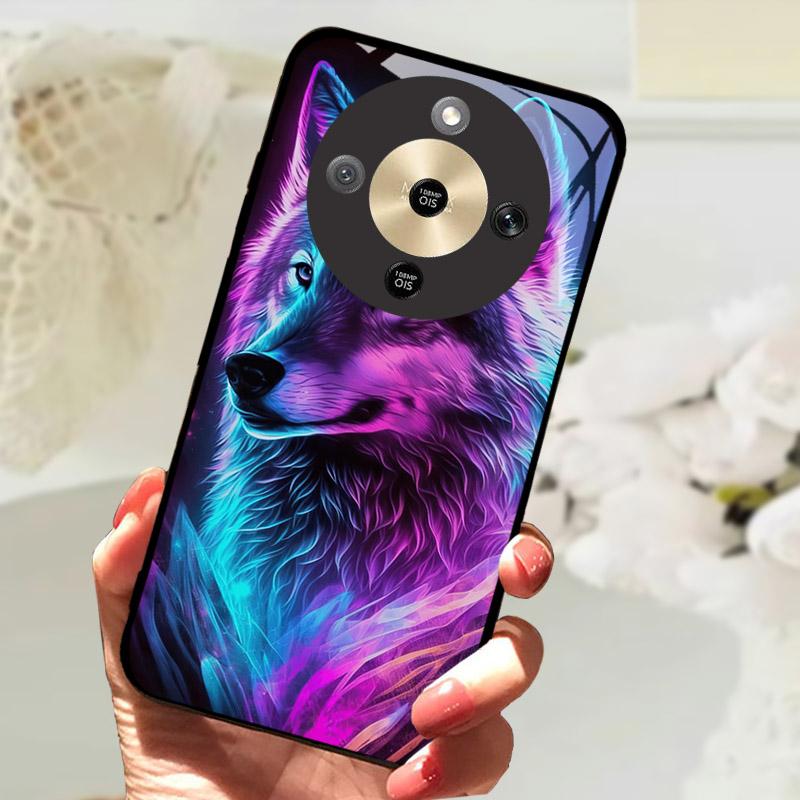 Чехол для Honor X9d 5G Модный Рисунок Закаленное Стекло Ударопрочный Чехол для Телефона Для Honor X9 D HonorX9D Задняя Крышка Fundas Бампер
