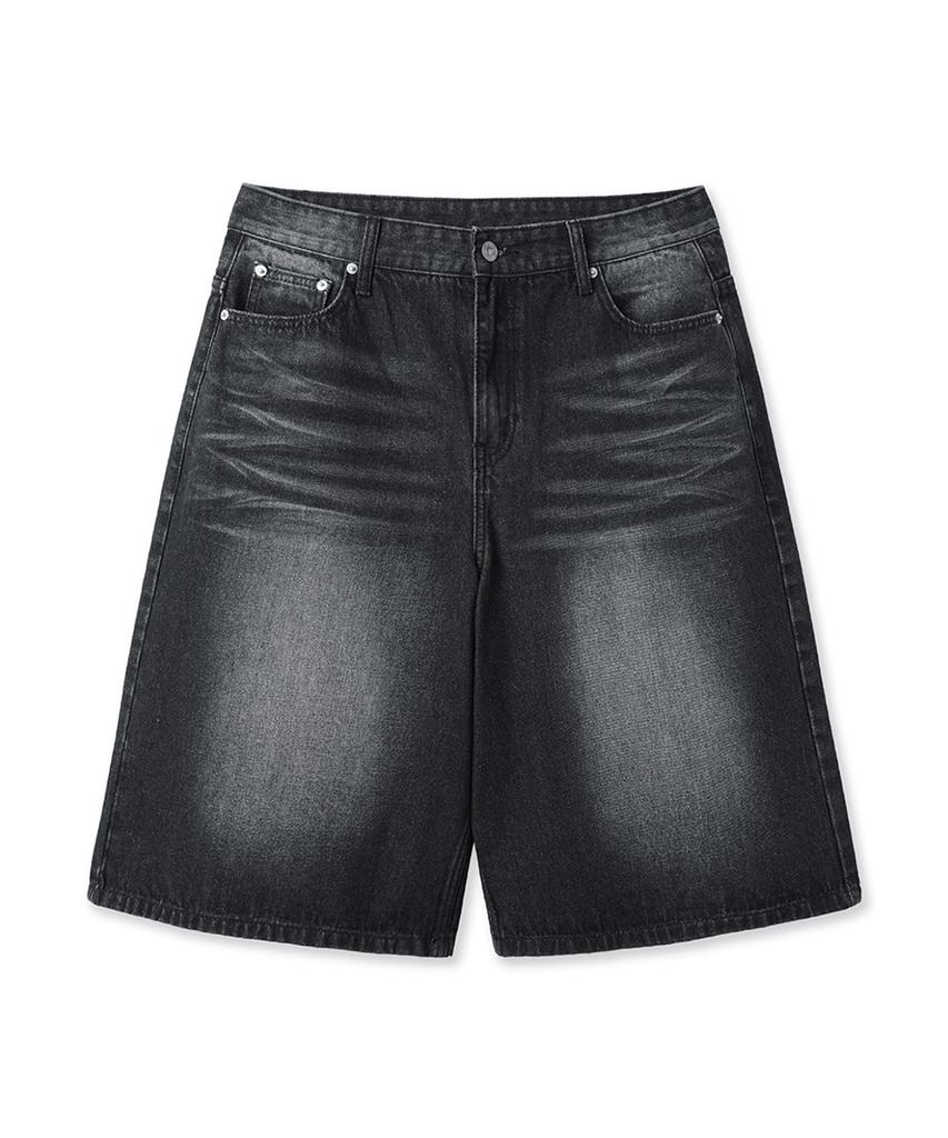 OHY Wide Bermuda Denim Shorts - Black