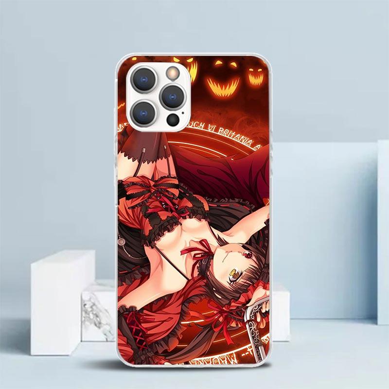 Date A Live Токисаки Куруми Мягкий чехол для iPhone 16 17 Air 15 14 Pro Max 16E Чехол для телефона 13 Mini 12 11 7 SE 8 Печатный рисунок Подходящий