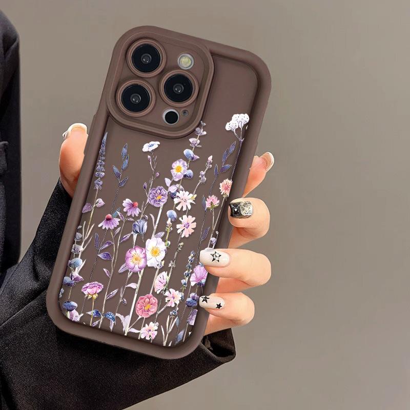Модный силиконовый чехол для телефона с цветком для iPhone 16 11 12 13 14 15 Pro Max XS Max X XR 7 8 15 Plus SE 2022 женский мягкий защитный чехол для объектива камеры