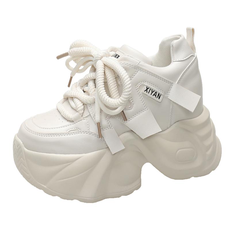Heightening Daddy Shoes for Women  Autumn and Winter Thick-soled Sneakers for Small People Versatile Non-slip Casual Shoes