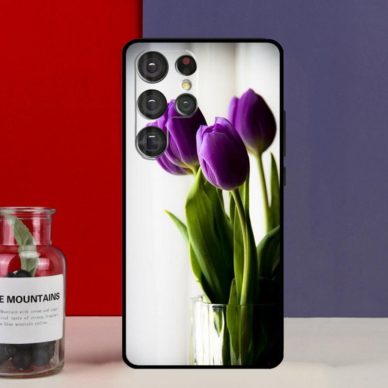 Чехол Funda с цветком тюльпана для Samsung Galaxy S25 Ultra S9 S10 S20 S21 FE S22 S23 Plus S24 Ultra