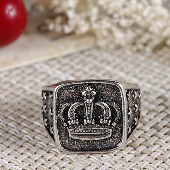 Ретро Корона посеребренный сплав мужской декор на безымянный палец вечерние бар ювелирные изделия подарок