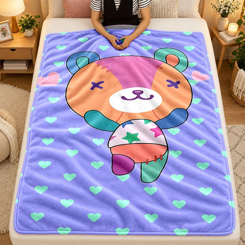 Flannel BlanketAnimal Crossing Warm Soft Throw Blanket for Indoor Sofa Bed Living Room Use