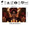 Day of Dead Sugar Skull Lady Tapestry Floral Halloween Aesthetic Wall Hanging Bedroom Dorm Party Photo Background Decor