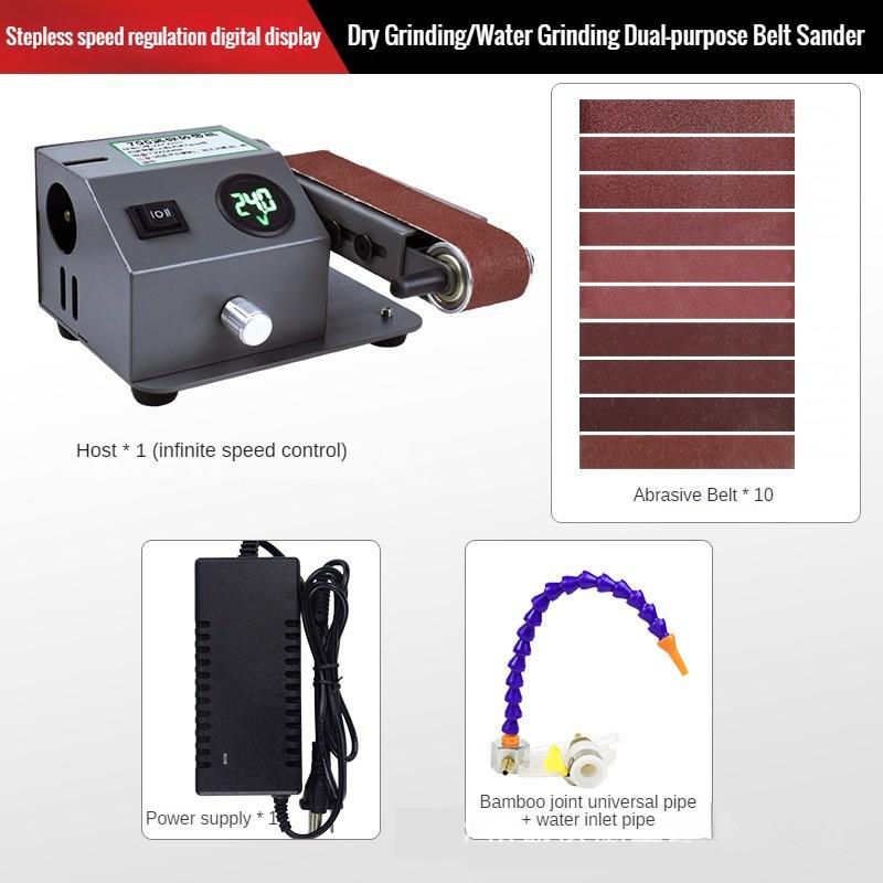 Точилка двойного назначения для влажной и сухой заточки Автоматическая Маленькая Электрическая Машина с Пескоструйным Ремнем для Воды Бытовое Оборудование для Заточки Ножниц